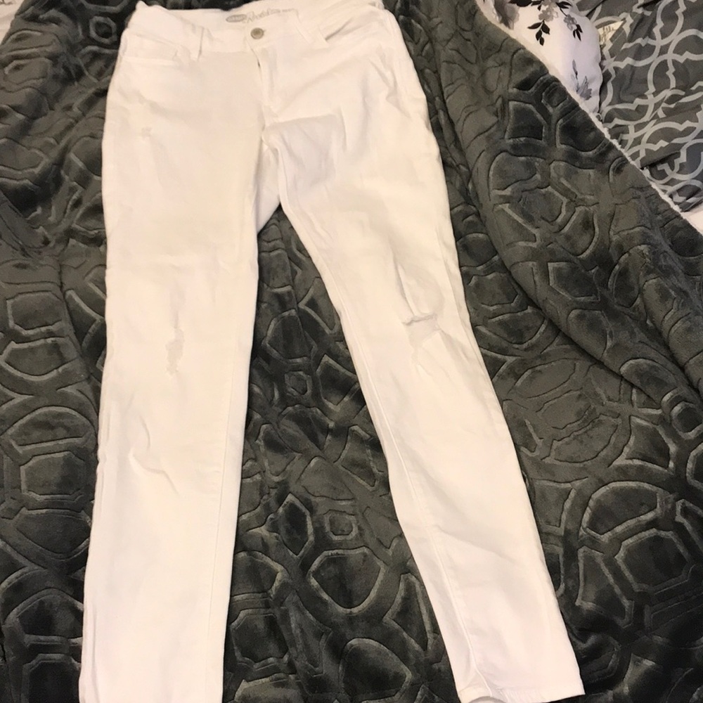 Rockstar white ripped skinny jeans